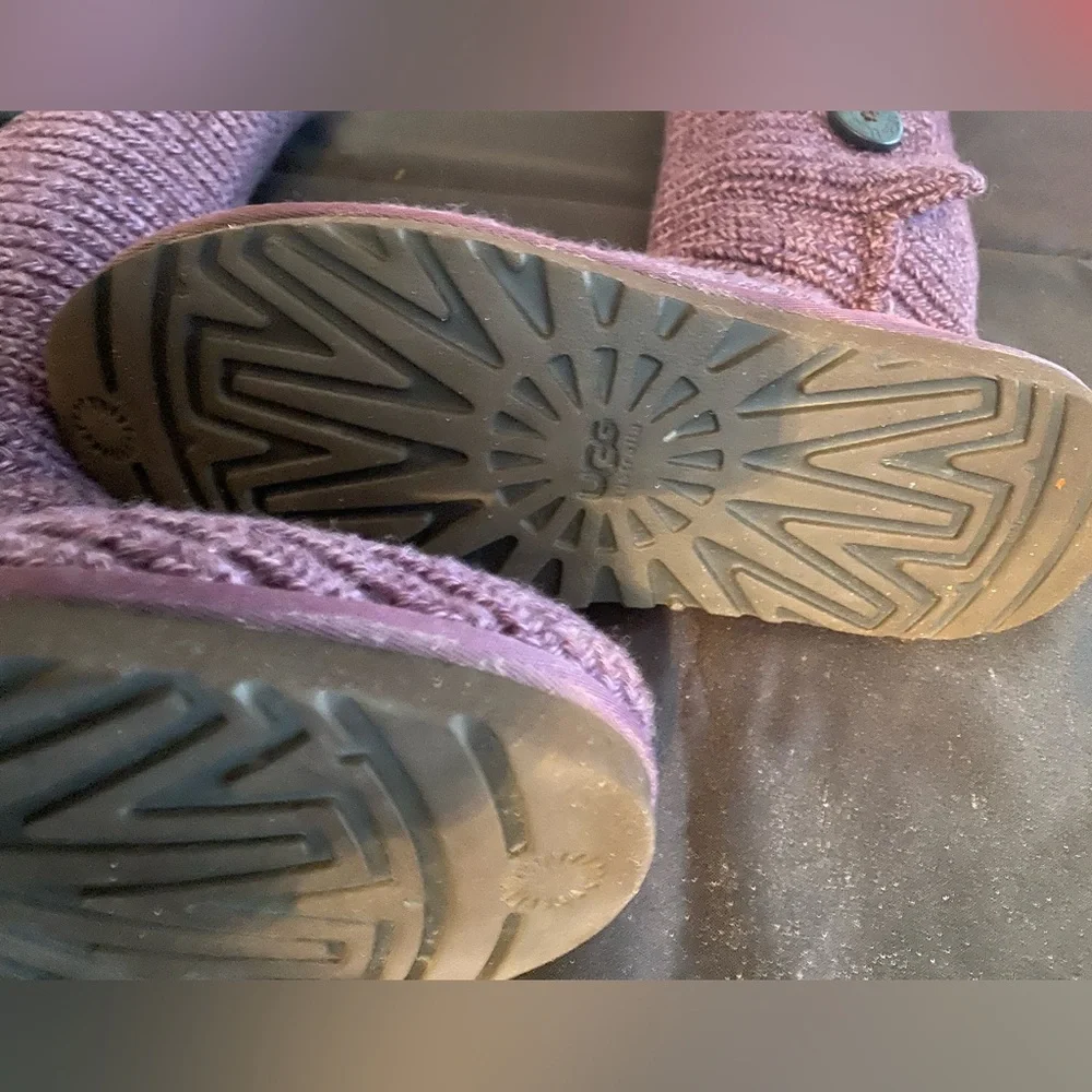 (EUC) UGG AUSTRALIA CARDY SWEATER KNIT TALL BOOT 10 PURPLE (EXCELLENT CONDITION) - Picture 9 of 9